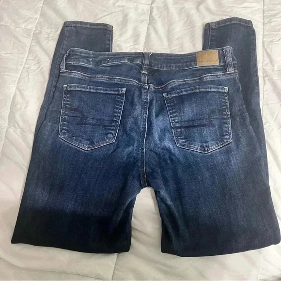 American Eagle Outfitters Hi Rise Jegging Size 12 Long Dark Wash No Distressing - Picture 4 of 8
